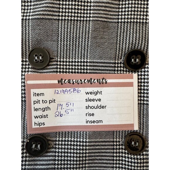 2/$30 ZARA XS Black & White Plaid Skirt Button Details - Picture 12 of 13
